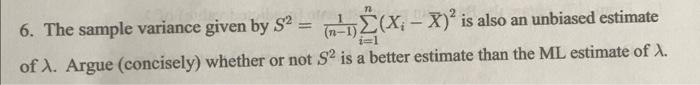 Description For All Questions Suppose N Independent Identically Distributed Observations Are Drawn From A Poisson 2 D 2