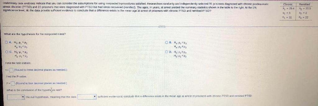 Preliminary Cinta Analyses Indicate That You Can Consider The Assumptions For Using Nonpooled T Procedures Satisfied Re 1