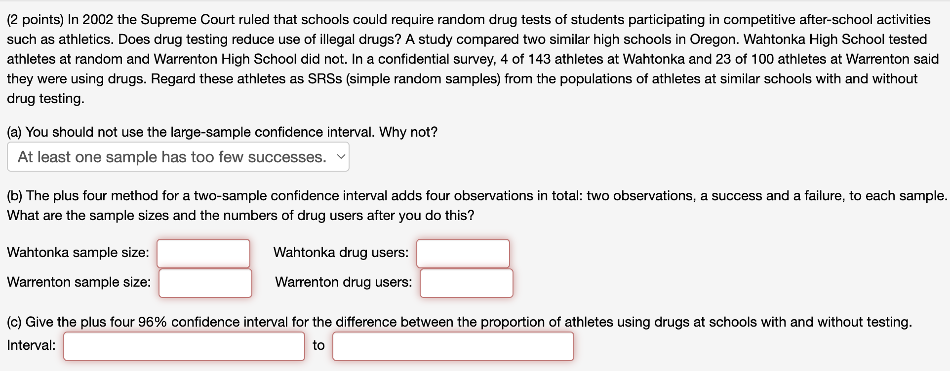 2 Points In 2002 The Supreme Court Ruled That Schools Could Require Random Drug Tests Of Students Participating In Com 1