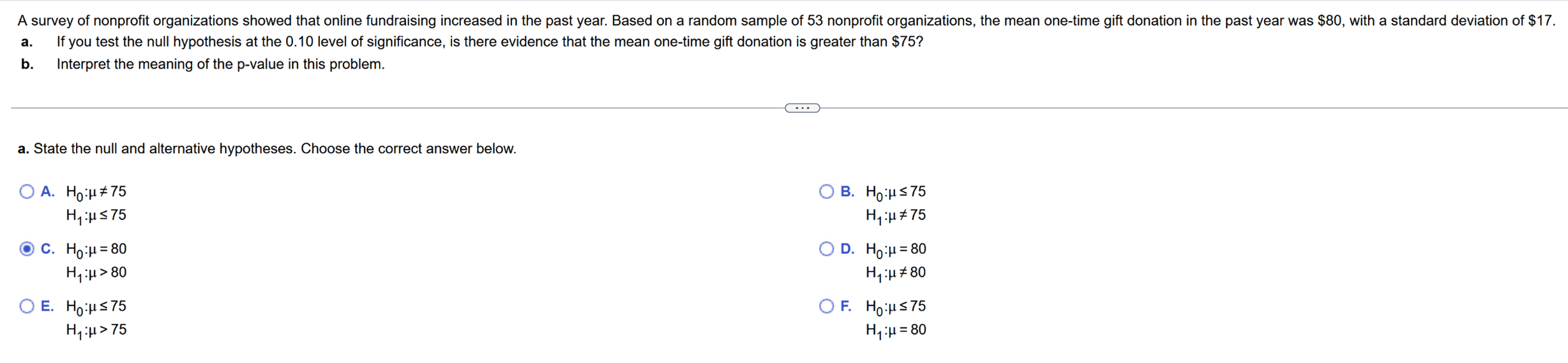 A Survey Of Nonprofit Organizations Showed That Online Fundraising Increased In The Past Year Based On A Random Sample 1