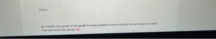 For Questions 1 7 Please Open The Interview Techniques Data A Researcher Is Interested In Understanding Which Intervie 2