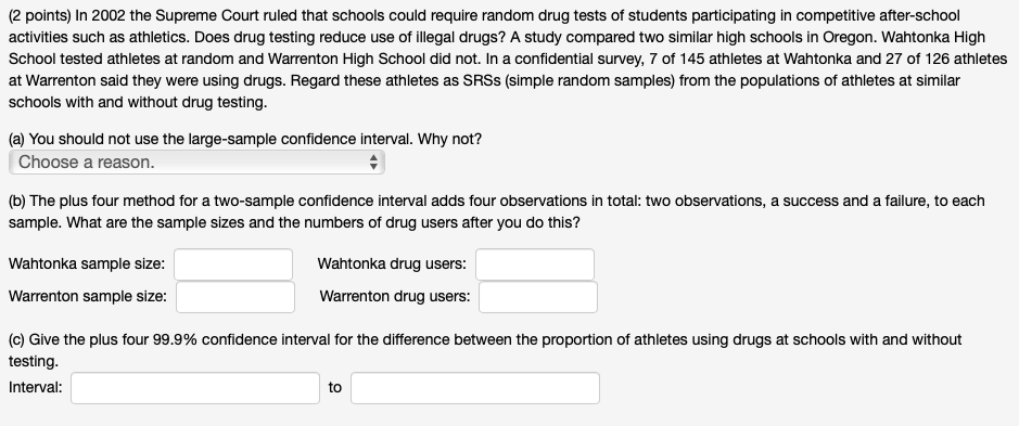 2 Points In 2002 The Supreme Court Ruled That Schools Could Require Random Drug Tests Of Students Participating In Com 1