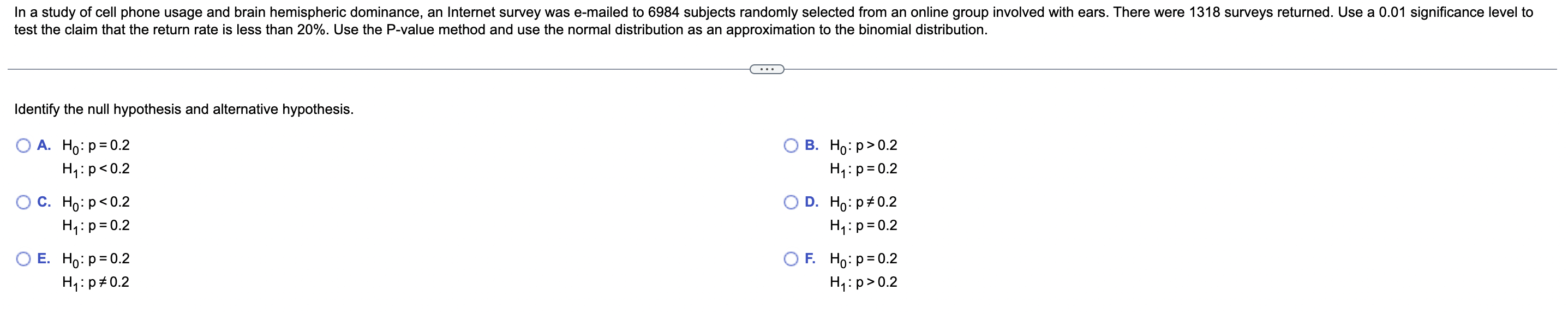 In A Study Of Cell Phone Usage And Brain Hemispheric Dominance An Internet Survey Was E Mailed To 6984 Subjects Randoml 1