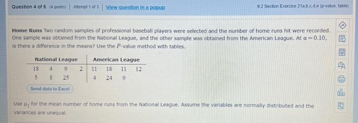 Question 4 Of 5 4 Points Atempt 1 013 View Suestion In A Popup 92 Section Exercise 21a B C De D Value Table Home Ru 1