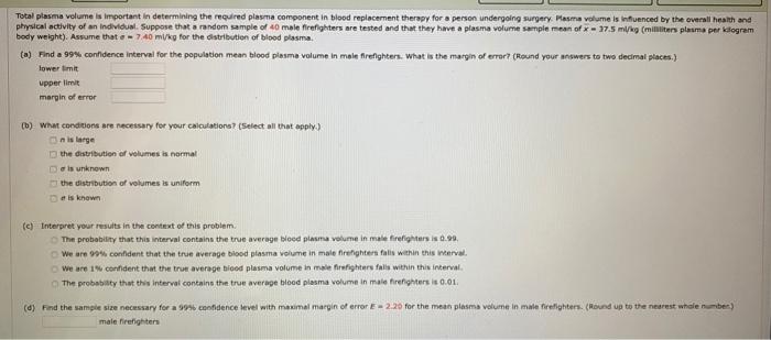 Total Plasma Volume Is Important In Determining The Required Plasma Component In Blood Replacement Therapy For A Person 1