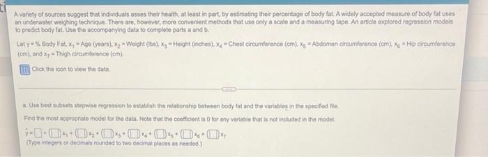 A Variety Of Sources Suggest That Individuals Asses Their Health At Least In Part By Estimating Their Percentage Of Bo 1