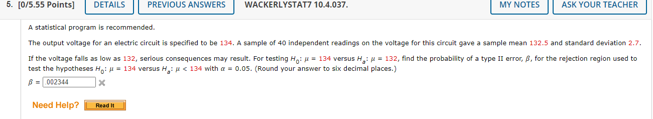 5 0 5 55 Points Details Previous Answers Wackerlystat7 10 4 037 My Notes Ask Your Teacher A Statistical Program Is R 1