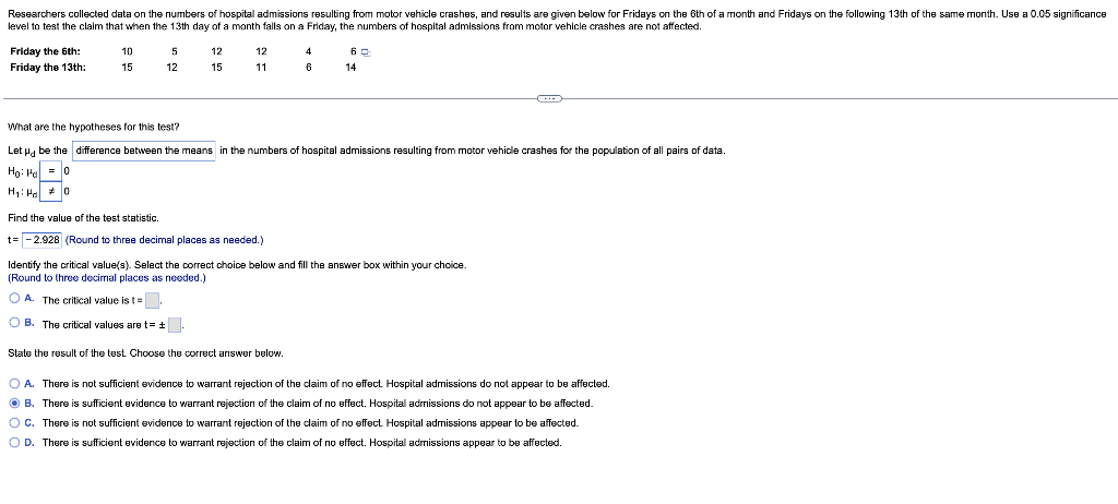Researchers Collected Data On The Numbers Of Hospital Admissions Resulting From Motor Vehicle Crashes And Results Are G 1