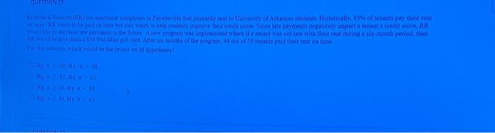 Question Rr Complexe To Favili Da Primarily Contro University Of Arkana Midon Historically 85 Of Tenants Pay Their Ren 1