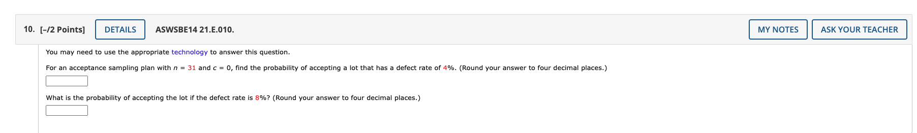10 12 Points Details Aswsbe14 21 E 010 My Notes Ask Your Teacher You May Need To Use The Appropriate Technology To 1