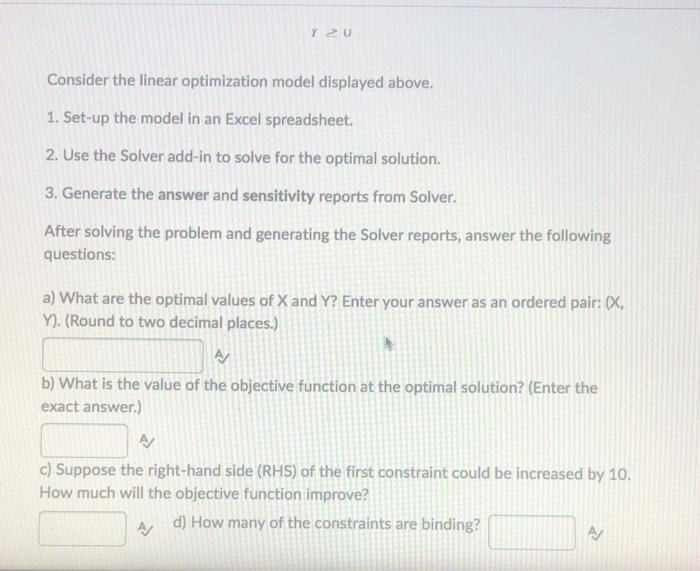 Question 2 8 Points Max 15x 13 Subject To 20x Y S80 15 2 5y 2 2x 5y 12 X 20 Y 20 Consider The Linear Opti 2