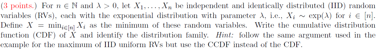 3 Points For Ne N And 0 Let X1 Xn Be Independent And Identically Distributed Iid Random Variables Rvs 1