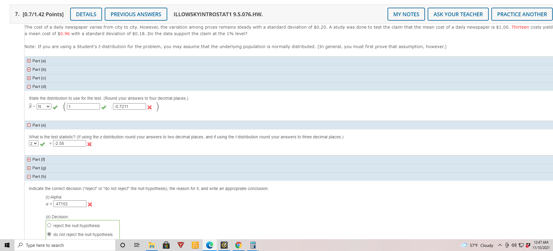 7 0 771 42 Points Details Previous Answers Illowskyintrostat1 9 5 076 Hw My Notes Ask Your Teacher Practice Another 1