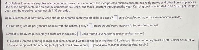 M Cotteleer Electronics Supplies Microcomputer Circuitry To A Company That Incorporates Microprocessors Into Refrigerat 1