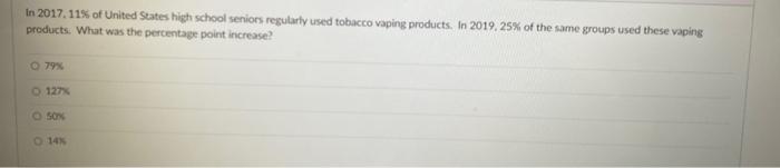 In 2017 11 Of United States High School Seniors Regularly Used Tobacco Vaping Products In 2019 25 Of The Same Groups 1