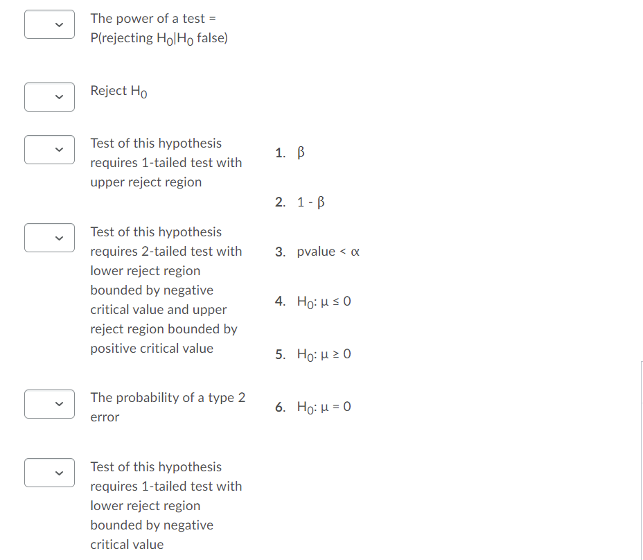 The Power Of A Test P Rejecting Ho Ho False Reject Ho 1 B Test Of This Hypothesis Requires 1 Tailed Test With Uppe 1