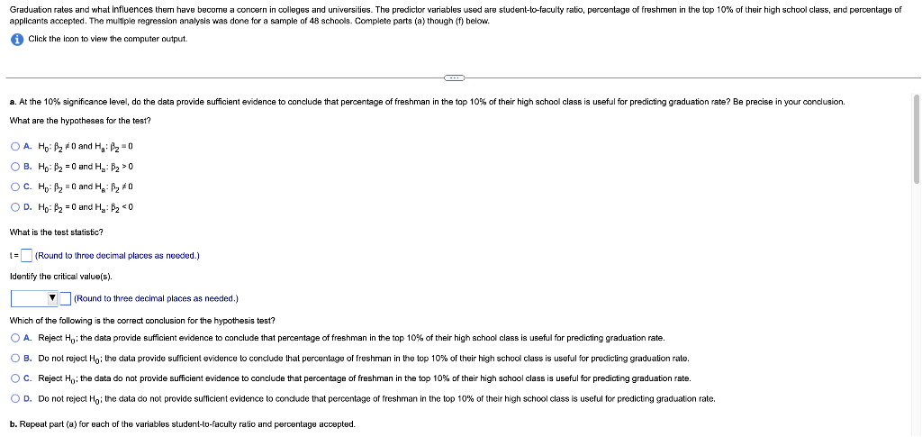 Graduation Rates And What Influences Ther Have Become A Concern In Colleges And Universities The Predictor Variables Us 1