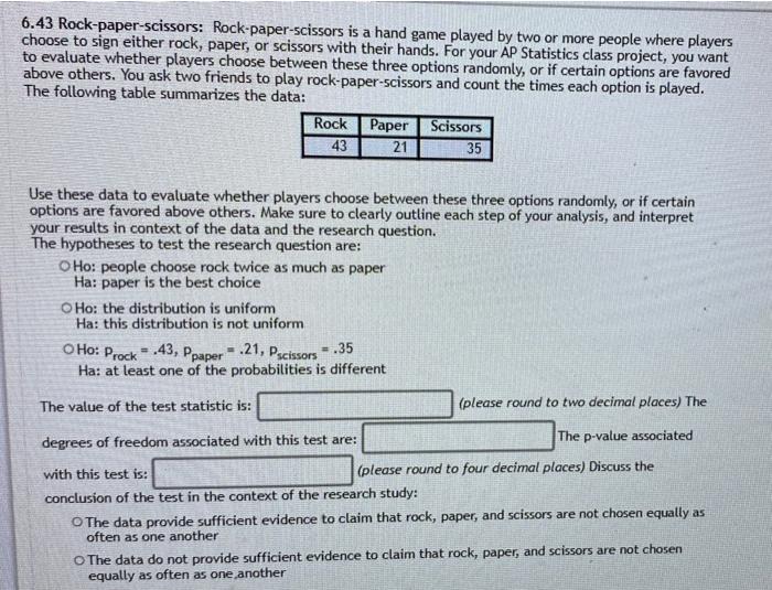 6 43 Rock Paper Scissors Rock Paper Scissors Is A Hand Game Played By Two Or More People Where Players Choose To Sign E 1