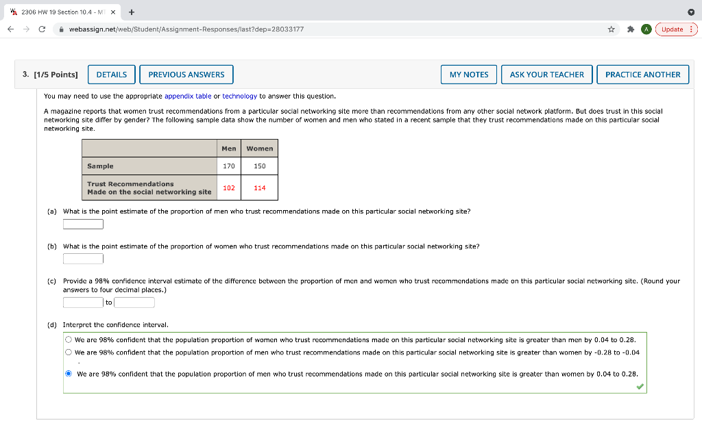 W 2306 Hw 19 Section 10 4 Mx C Webassign Net Web Student Assignment Responses Last Dep 28033177 Update 3 1 5 Po 1