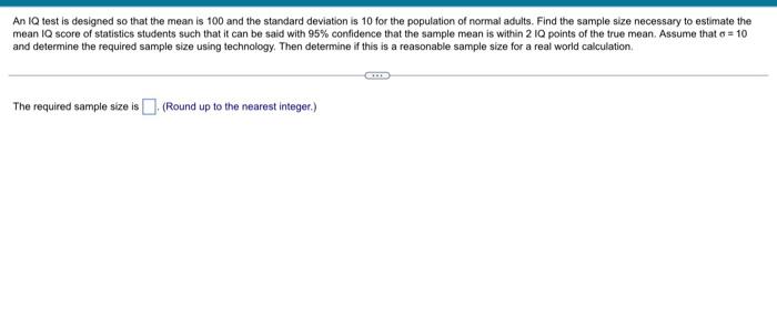 An 10 Test Is Designed So That The Mean Is 100 And The Standard Deviation Is 10 For The Population Of Normal Adults Fin 1