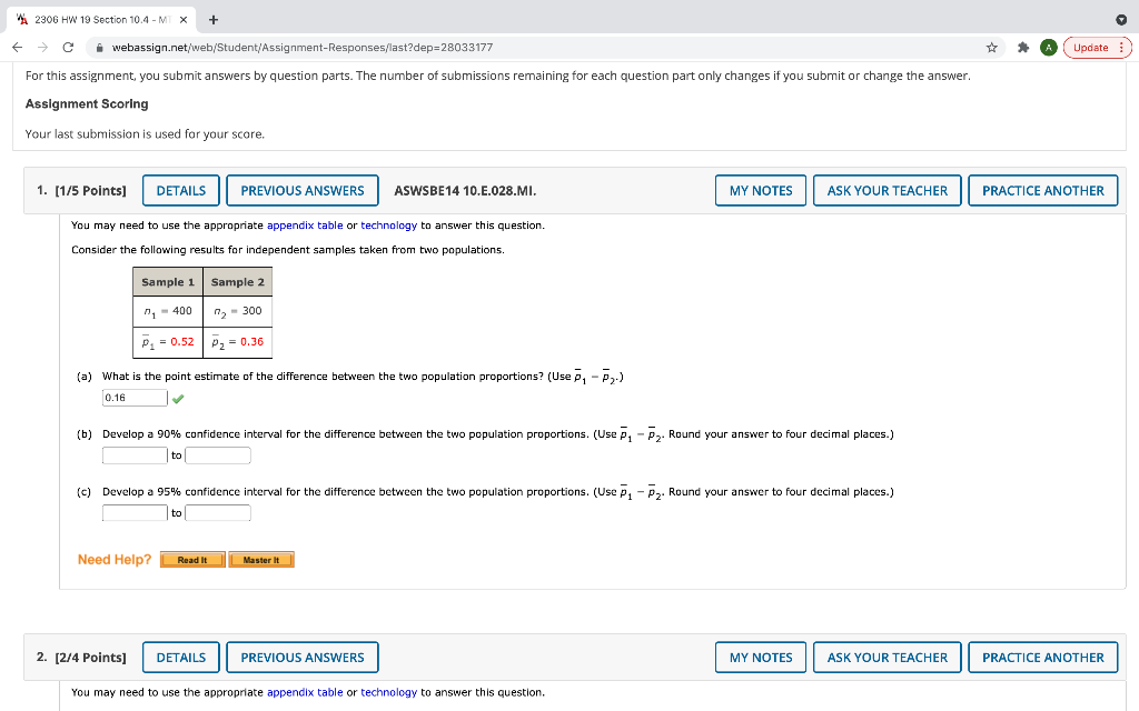 2306 Hw 19 Section 10 4 Mx Update Webassign Net Web Student Assignment Responses Last Dep 28033177 For This Assignm 1