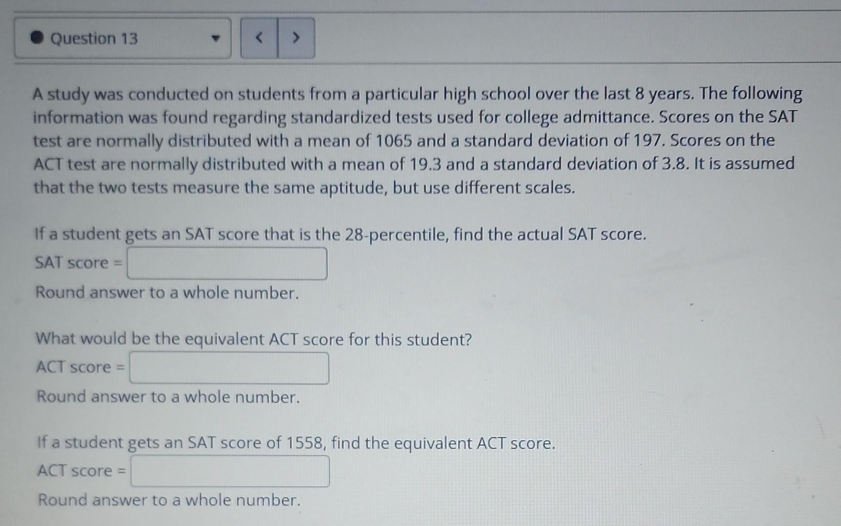 Question 13 A Study Was Conducted On Students From A Particular High School Over The Last 8 Years The Following Informa 1