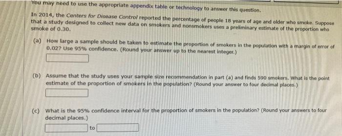 You May Need To Use The Appropriate Appendix Table Or Technology To Answer This Question In 2014 The Centers For Disea 1