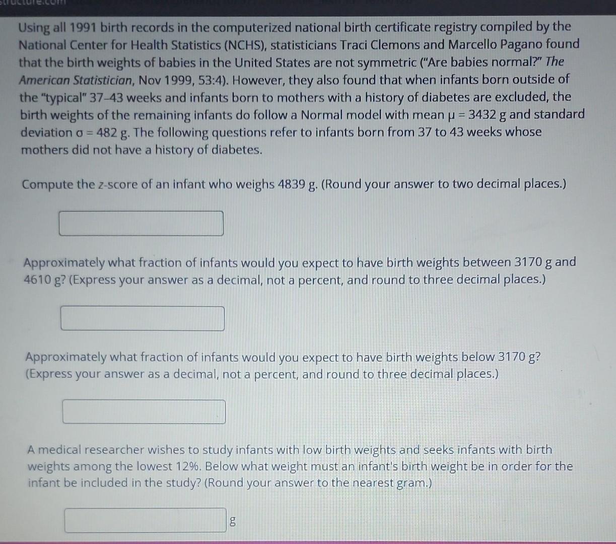 Using All 1991 Birth Records In The Computerized National Birth Certificate Registry Compiled By The National Center For 1