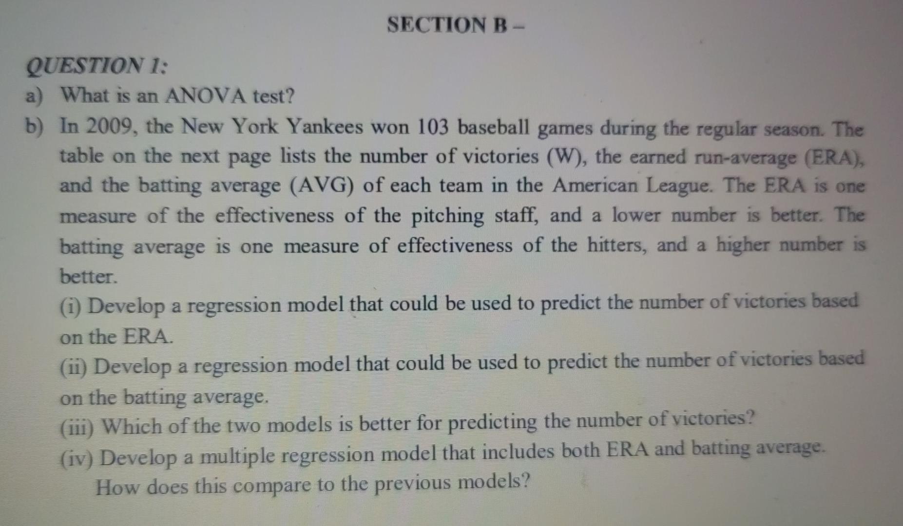 Section A Multiple Choice Questions 1 One Of The Assumptions In Regression Analysis Is That A The Errors Have A Mean O 3