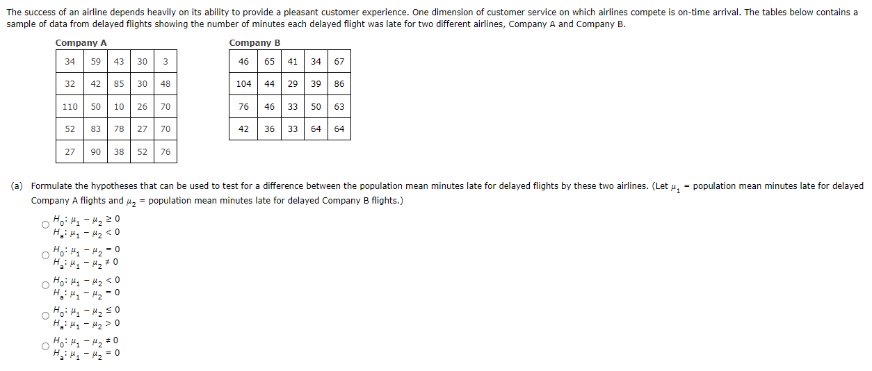 The Success Of An Airline Depends Heavily On Its Ability To Provide A Pleasant Customer Experience One Dimension Of Cus 1