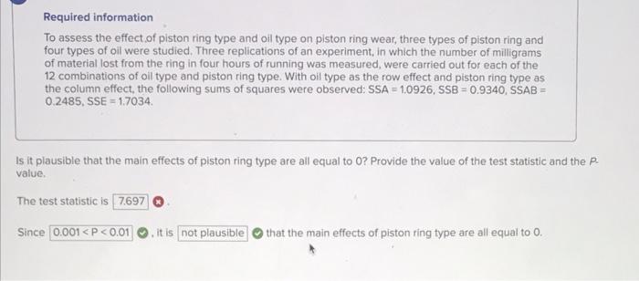 Required Information To Assess The Effect Of Piston Ring Type And Oil Type On Piston Ring Wear Three Types Of Piston Ri 1