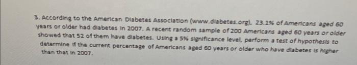 3 According To The American Diabetes Association Www Diabetes Org 23 1 Of Americans Aged 50 Years Or Older Had Diab 1