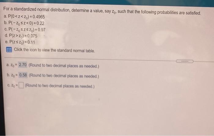 Calculate The Required Probabilities For The Normal Distributions With The Parameters Specified In Parts A Through E A 2