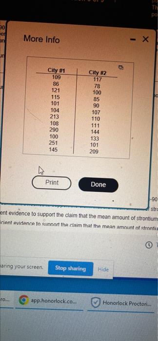 Listed In The Data Table Are Amounts Of Strontium 90 In Millbecquerels Or Mb Per Gram Of Calcium In A Simple Random 3