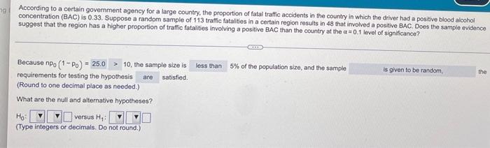 79 According To A Certain Government Agency For A Large Country The Proportion Of Fatal Traffic Accidents In The Countr 1