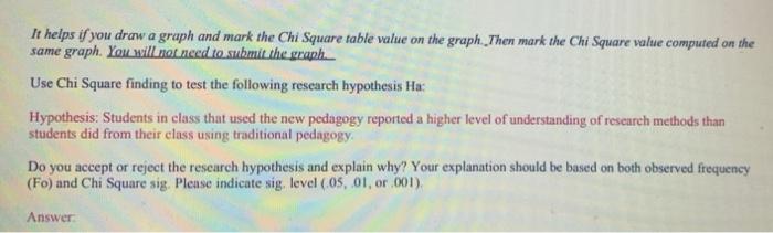 Fe Question 2 Chi Square 20 Points A New Pedagogy Was Used For Comparing With The Traditional Pedagogy For Assessing 2