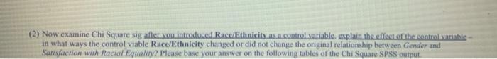 2 Now Examine Chi Square Sig After You Introduced Race Ethnicity As A Control Variable Explain The Elect The Control 1