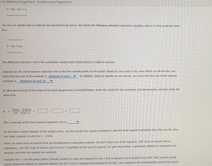 Ch 14 Mastery Assignment Simple Linear Regression In The United States Tire Tread Depth Is Measured In 32nds Of An I 3