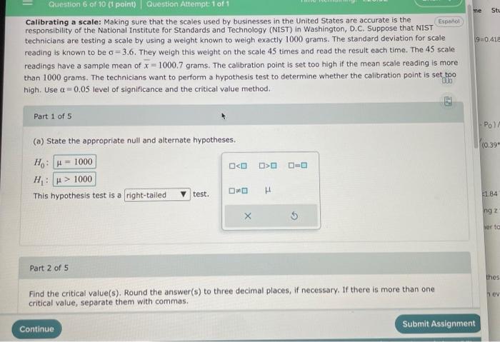 Ne Sti 190 418 Question 6 Of 10 Point Question Attempt 1 Of 1 Calibrating A Scale Making Sure That The Scales Used B 1