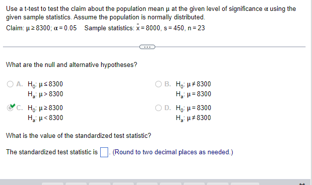 Use A T Test To Test The Claim About The Population Mean Y At The Given Level Of Significance A Using The Given Sample S 1