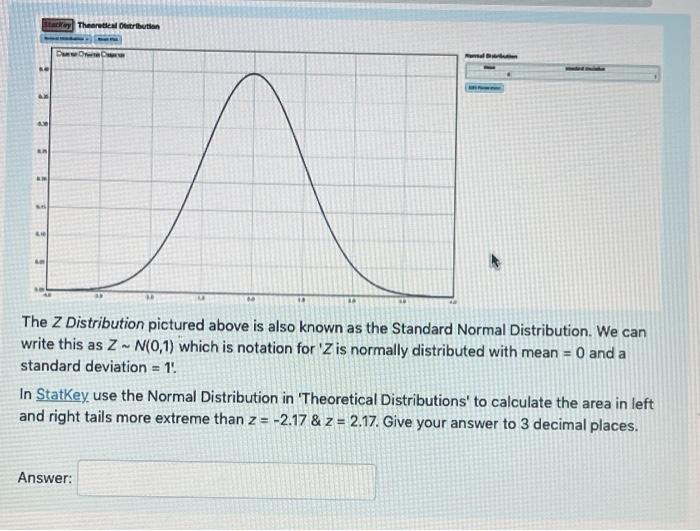 Ty Theoretical Tribution Do An The Z Distribution Pictured Above Is Also Known As The Standard Normal Distribution We C 1