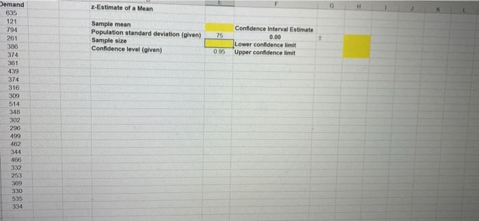Z Estimate Of A Mean 75 Sample Mean Population Standard Deviation Given Sample Size Confidence Level Given Confide 2