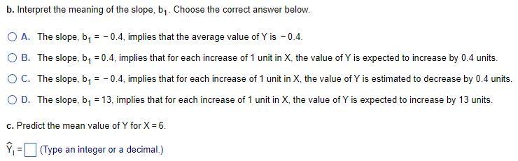Fitting A Straight Line To A Set Of Data Yields The Following Prediction Line Complete A Through C Below Y 13 0 2