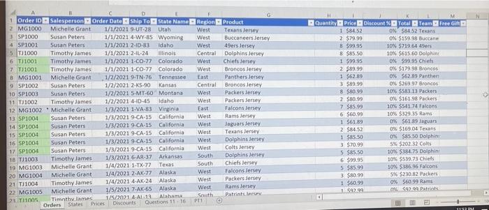 18 19 Make The Orders Data An Actual Excel Table Name The Table Ordertable Figure Sense One Way To Check Your Ans 7