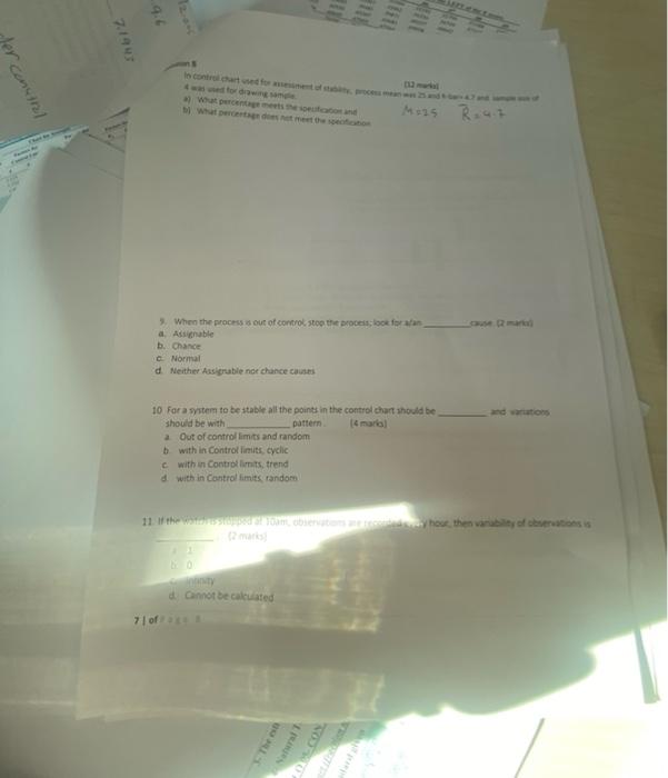 4 4 Di 7 1945 Fer Consent R When The Process Is Out Of Control Stop The Look For A Achable B Chance Normal D Neither 2