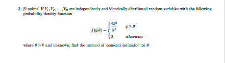3 9 Points If Yi Y Y Are Independently And Identielly Distributed Random Vriables With The Following Probability C 1