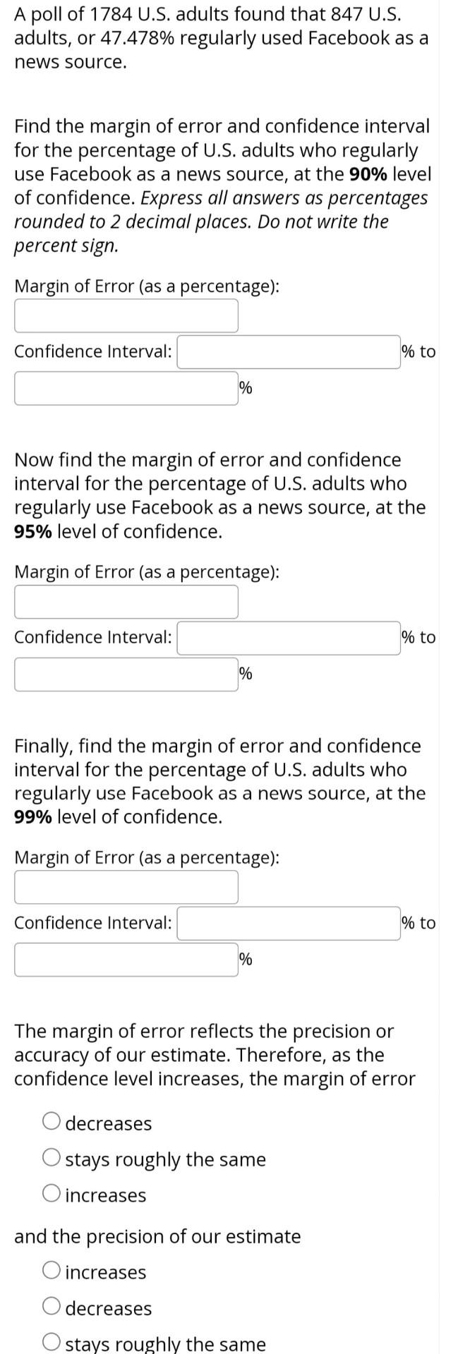 A Poll Of 1784 U S Adults Found That 847 U S Adults Or 47 478 Regularly Used Facebook As A News Source Find The Mar 1