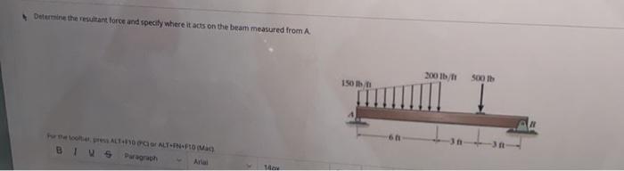 Determine The Resultat Force And Specify Where It Acts On The Beam Measured From A 300 B 500 150 Tot Altinom Bi5 Pagoh 2