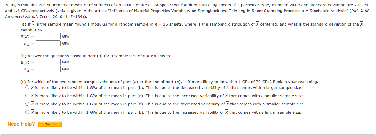 Young S Modulus Is A Quantitative Measure Of Stiffness Of An Elastic Material Suppose That For Aluminum Alloy Sheets Of 1