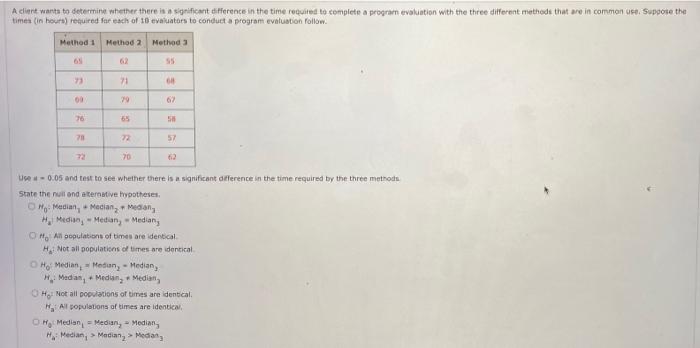 A Client Want To Determine Whether There Is A Significant Difference In The Time Recited To Complete A Programevaluation 1